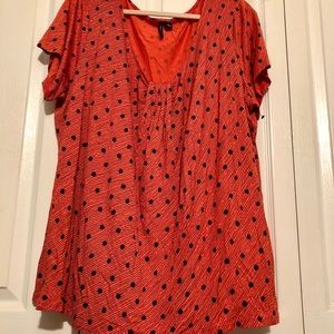 Relativity Orange Plus Size Long Flowy tunic 3X